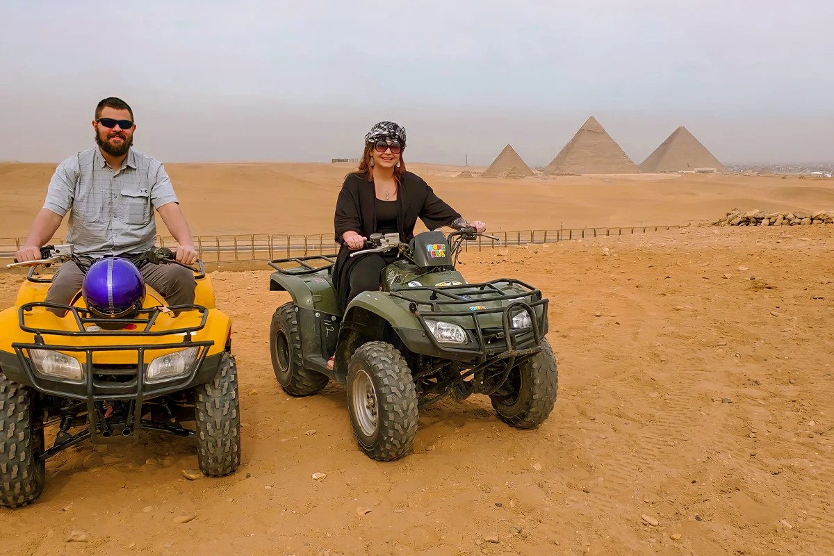 Quad Bike At Giza Pyramids At Sunset